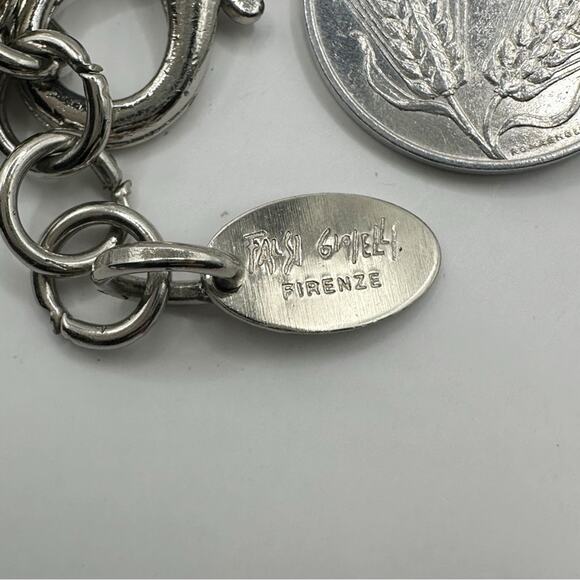 FIRENZE Falsi Gioielli Charm Bracelet Coin Money Transit Token Silver tone Italy - Picture 13 of 15